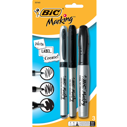 BIC Mark-It Fine Permanent Marker - 3pk
