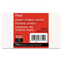 BLANK INDEX CARDS 3X5 100 PACK