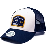 Lo Pro Snapback Trucker Hat in White & Navy