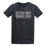 Unisex 100% Ringspun Cotton Tee in Dark Heather w/ Ozarks Tech Eagles Logo