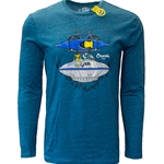 Triblend Long Sleeve Tee in Teal Alien