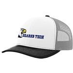 Richardson Snapback Trucker Hat White Aluminum Black w/ Ozzy Ozarks Tech