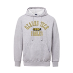 Fundamental Fleece Hood in Heather w/ Navy Logo