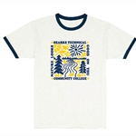 Unisex Ringer Tee in Vintage White and Navy