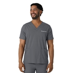 RQ Mens/Unisex Scrub Top in Pewter