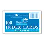 100ct Index Cards White Plain 3x5