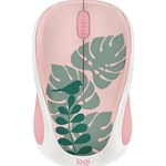 Logitech Design Collection Wireless Mouse - Pink w/ Green Garden