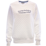 London Quilted Crewneck in White w/ Embroidery