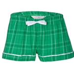 Ladies Flannel Shorts in Kelly Field Day
