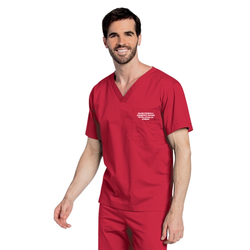 OTC Bookstore Men's ASN Red Scrub Top