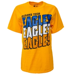 Unisex Everette Tee in Gold w/ Ozarks Tech Eagles Logo