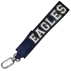 Oversized Strap Keychain Carabiner in Navy Eagles