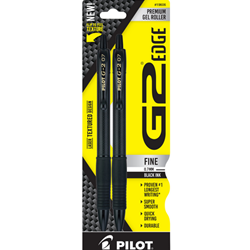 Pilot G2 Edge Gel Pen Black .7mm 2 Pack