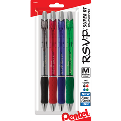 Pentel RSVP Retractable Pen 4 Pack