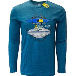 Triblend Long Sleeve Tee in Teal Alien