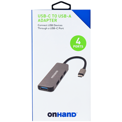 Onhand USB-C to USB-A 4 Port Adapter Hub