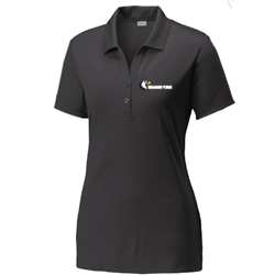 Sport Tek Womens Competitor Polo in Iron Grey w/ Ozzy Ozarks Tech Logo