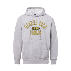Fundamental Fleece Hood in Heather w/ Navy Logo