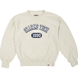 Ladies Dyed Corded Crew in Ivory
