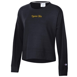 Ladies Sueded Soft Touch Crew in Black - Champion