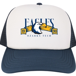 Laguna Hat in White and Navy Trucker