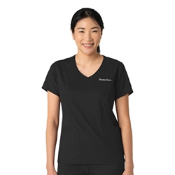 RQ Ladies Scrub Top in Black