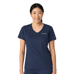 RQ Ladies Scrub Top in Navy