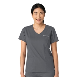 RQ Ladies Scrub Top in Pewter