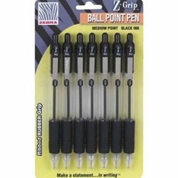 Z-Grip Retractable Ballpoint Pen 1.0mm - 7pk