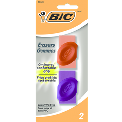 BIC Erasers w/ Grips 2pk - Assorted