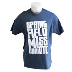 T-SHIRT WITH VERTICAL TEXT ON FRONT NAVY