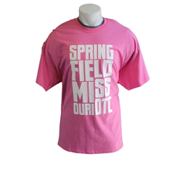 T-SHIRT WITH VERTICAL TEXT ON FRONT PINK