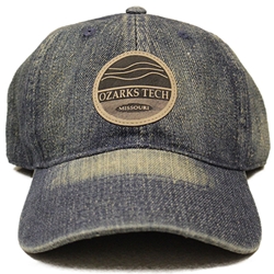 Dark Denim Hat w/ Leather Patch