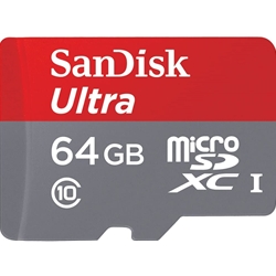 SanDisk Ultra 64GB microSDXC Card w/ Adapter