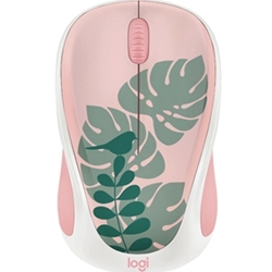 Logitech Design Collection Wireless Mouse - Pink w/ Green Garden