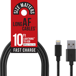 Long AF 10-Foot MFi Lightning Cable Charge & Sync