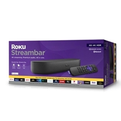 Roku Streambar 4K HDR Streaming Media Player & Premium Audio, All-In-One