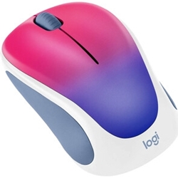 Logitech Design Collection Wireless Mouse - Red-Blue Blush