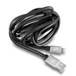 5 Ft Premium Leather Lightning Cable Black