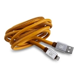 5 Ft Premium Leather Lightning Cable Brown